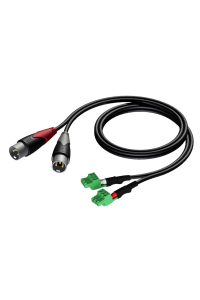 Obrázok pre AUDAC CLA834 audio kabel 1 m 2 x XLR (3-pin) 2 x Terminal Černá, Zelená, Šedá