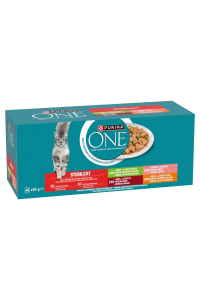 Obrázok pre PURINA One Sterilcat Beef, salmon, chicken, turkey - mokré krmivo pro kočky - 40x85g