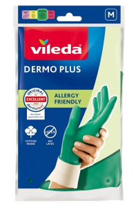 Obrázok pre Vileda Dermo Plus „M“ rukavice Zelená Bavlna, Nitril