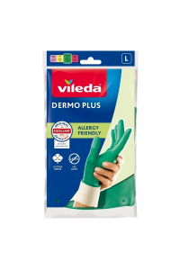 Obrázok pre Vileda Dermo Plus „L“ rukavice Zelená Bavlna, Nitril