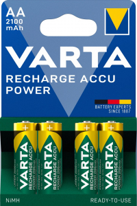 Obrázok pre VARTA HR6 AA Recharge Accu Power 2100 mAh 56706 Dobíjení akumulátorů 4 kusů Zelená, Žlutá