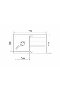 Obrázok pre Sink NEXT (76x44) 1B 1D gray concrete