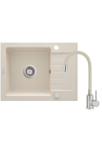 Obrázok pre Granit sink with tap, 1-bowl with drainer