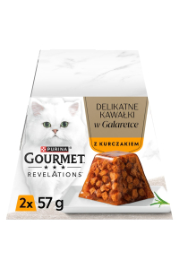 Obrázok pre PURINA Gourmet Revelations Chunks in jelly with chicken - mokré krmivo pro kočky - 2x57g