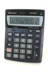 Obrázok pre Vector KAV DK-222 kancelářská kalkulačka, 12místná, 103 x 137 mm, černá