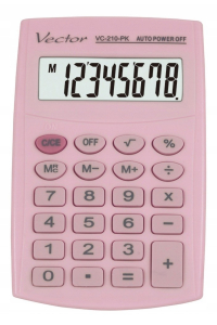 Obrázok pre Vector Kapesní kalkulačka KAV VC-210 PK, 8-místná, 64 x 98,5 mm, světle růžová