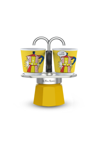 Obrázok pre Bialetti Mini Express Lichtenstein Moka konvička Stříbrná, Žlutá
