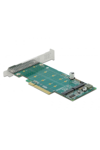 DeLOCK Karta PCI Express x8 na 2 x interní M.2 Key M NVMe - rozvětvení - Low Profile Obrázok pre DeLOCK Karta PCI Express x8 na 2 x interní M.2 Key M NVMe - rozvětvení - Low Profile