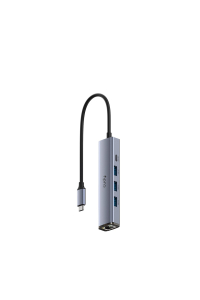 Obrázok pre Cudy UH605 rozbočovač rozhraní USB 3.2 Gen 1 (3.1 Gen 1) Type-C 5000 Mbit/s Šedá, Stříbrná