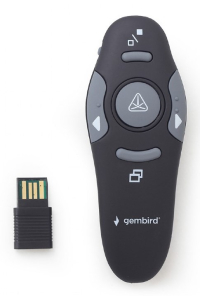 Gembird WP-L-11 bezdrátové ukazovací zařízení RF Černá Obrázok pre Gembird WP-L-11 bezdrátové ukazovací zařízení RF Černá