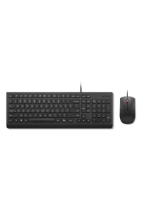 Obrázok pre Lenovo Essential Wired Combo Black US Euro klávesnice Obsahuje myš Univerzální USB Černá