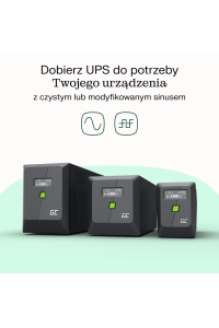Green Cell zdroj nepřerušovaného napětí Line-interaktivní 0,75 kVA 480 W 4 AC zásuvky / AC zásuvek Obrázok pre Green Cell zdroj nepřerušovaného napětí Line-interaktivní 0,75 kVA 480 W 4 AC zásuvky / AC zásuvek