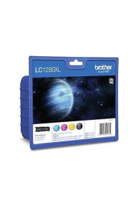 Obrázok pre Brother LC1280XLVALBP inkoustová náplň 4 kusů Originální Černá, Azurová, Purpurová, Žlutá