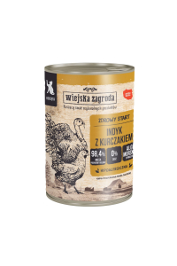 Obrázok pre WIEJSKA ZAGRODA Kittens Krůtí s kuřecím masem - mokré krmivo pro kočky - 400g