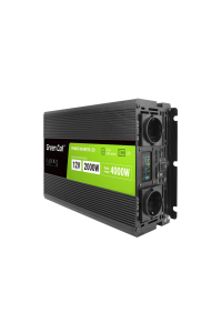 Obrázok pre Green Cell Przetwornica napicia PowerInverter LCD 12 V 2000W/40000W Przetwornica samochodowa z wywietlaczem - czysty sinus zdroj/transformátor Auto Černá