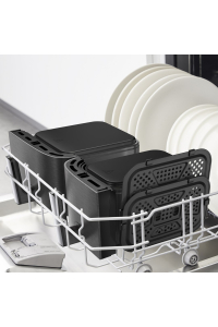 Tefal Easy Fry Dual XXL EY942HE0 fritovací hrnec Dvojitý 11 l Samostatné 2020 W Horkovzdušná fritéza Šedá Obrázok pre Tefal Easy Fry Dual XXL EY942HE0 fritovací hrnec Dvojitý 11 l Samostatné 2020 W Horkovzdušná fritéza Šedá