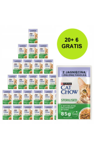 Obrázok pre PURINA Cat Chow Sterilised with lamb and green beans in sauce - mokré krmivo pro kočky - 26x85g (20 + 6 GRATIS)