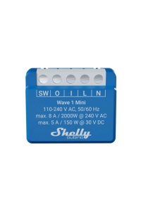 Shelly Qubino Wave 1 Mini LR Chytrý spínač Z-Wave Modrá Obrázok pre Shelly Qubino Wave 1 Mini LR Chytrý spínač Z-Wave Modrá