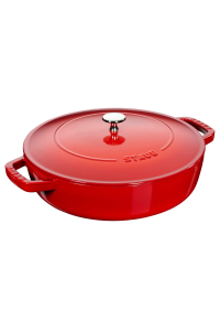 Staub deep braising pan with lid - 24 cm, Red Obrázok pre Staub deep braising pan with lid - 24 cm, Red