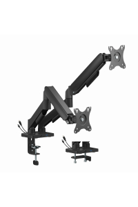 Gembird MA-DA2U-01 Nastavitelné rameno pro montáž 2 monitorů s USB porty, 17”-32”, černé Obrázok pre Gembird MA-DA2U-01 Nastavitelné rameno pro montáž 2 monitorů s USB porty, 17”-32”, černé