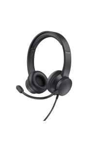 Trust HS-201 Sluchátka s mikrofonem Kabel Přes hlavu Kancelář / call centrum USB Typ-A Černá Obrázok pre Trust HS-201 Sluchátka s mikrofonem Kabel Přes hlavu Kancelář / call centrum USB Typ-A Černá