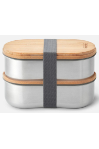 Obrázok pre black+blum BAM-BT-L016 skaldovací nádoba na potraviny Oválný Krabice 0,5 l Bamboo, Nerezová ocel 2 kusů