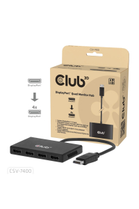 Obrázok pre CLUB3D CSV-7400 videorozdělovač DisplayPort 4x DisplayPort