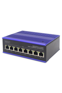 Obrázok pre ASSMANN Electronic DN-650108 síťový přepínač Fast Ethernet (10/100) Podpora napájení po Ethernetu (PoE) Černá, Modrá