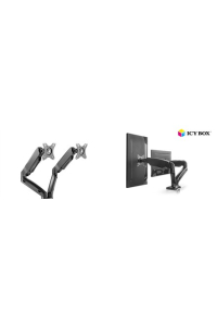 ICY BOX IB-MS304-T, Monitor stand with desk mounted base, for two screens, size up to 27'' | Raidsonic Obrázok pre ICY BOX IB-MS304-T, Monitor stand with desk mounted base, for two screens, size up to 27'' | Raidsonic