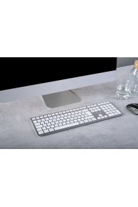 Obrázok pre CHERRY KW 9100 SLIM FOR MAC klávesnice Univerzální USB + Bluetooth QWERTZ Německý Stříbrná
