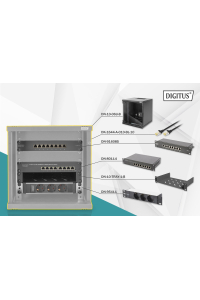 Digitus DN-10-SET-1-B rack 6U Nástěnný regál Černá Obrázok pre Digitus DN-10-SET-1-B rack 6U Nástěnný regál Černá