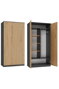 Obrázok pre Topeshop SD-90 ANT/ART KPL skříň/šatník do ložnice 7 police/polic 2 dveře/dveří