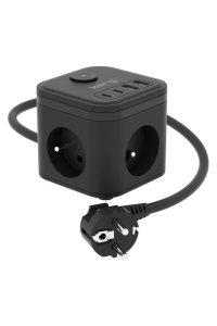 Obrázok pre KERG SMART – 3-ZÁSUVKOVÁ NAPÁJECÍ KOSTKA + NABÍJEČKA USB-A+USB-C 1,5 M 3×1,5 MM2 H05VV-F 16 A/250 V