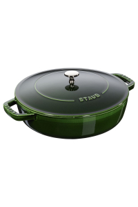 Deep braising pan with lid Staub - 24 cm, Green Obrázok pre Deep braising pan with lid Staub - 24 cm, Green