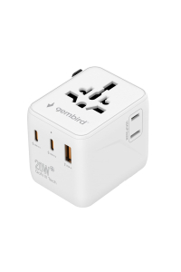 Gembird TPA-1A2C20-01-W Univerzální cestovní napájecí adaptér, 20 W, bílý Obrázok pre Gembird TPA-1A2C20-01-W Univerzální cestovní napájecí adaptér, 20 W, bílý