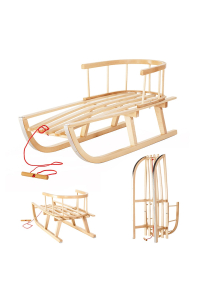 Dřevěné saně GreenBlue GB138 s odnímatelným opěradlem a tažným lanem Obrázok pre Dřevěné saně GreenBlue GB138 s odnímatelným opěradlem a tažným lanem