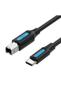 Kabel pro tiskárnu USB 2.0 typ C samec na B samec 2 m Obrázok pre Kabel pro tiskárnu USB 2.0 typ C samec na B samec 2 m