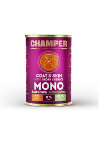 CHAMPER Coat & Skin Monoprotein Lamb - vlhké krmivo pro psy - 400g Obrázok pre CHAMPER Coat & Skin Monoprotein Lamb - vlhké krmivo pro psy - 400g