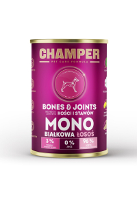 CHAMPER Bones & Joints Monoprotein Salmon - vlhké krmivo pro psy - 400g Obrázok pre CHAMPER Bones & Joints Monoprotein Salmon - vlhké krmivo pro psy - 400g