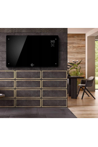 Carruzzo Q20F1 Skleněný panelový radiátor černý Obrázok pre Carruzzo Q20F1 Skleněný panelový radiátor černý