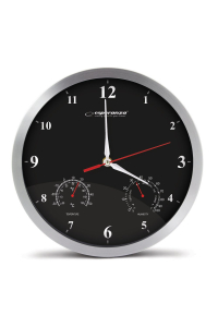 Obrázok pre Esperanza Washington Černý Mechanický nástěnný hodiny Kulaté Černé