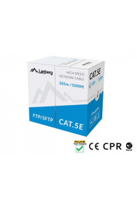 Obrázok pre LANBERG CABLE SFTP CAT.5E 305M WIRE CU GRAY