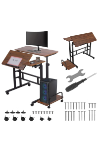 Maclean mobile laptop desk, black, 80x60cm, 50kg max, reg. height 67-115cm, MC-124 B Obrázok pre Maclean mobile laptop desk, black, 80x60cm, 50kg max, reg. height 67-115cm, MC-124 B