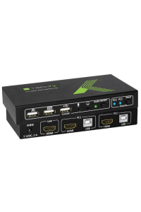 Obrázok pre Techly 2x1 USB HDMI KVM Switch 4Kx2K IDATA KVM-HDMI2U konzolový (KVM) přepínač Černá