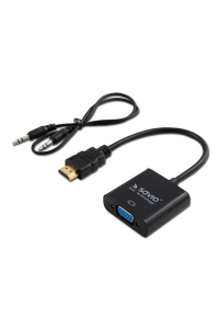 Obrázok pre Adaptér SAVIO HDMI (M) - VGA (F) se zvukem CL-23/B černý