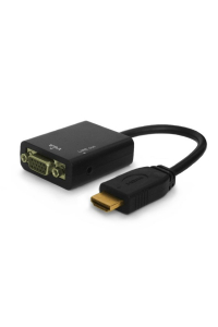 Obrázok pre Savio CL-23 adaptér k video kabelům 0,5 m VGA (D-Sub) HDMI Typ A (standardní) Černá