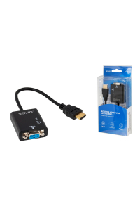 Obrázok pre Savio CL-23 adaptér k video kabelům 0,5 m VGA (D-Sub) HDMI Typ A (standardní) Černá