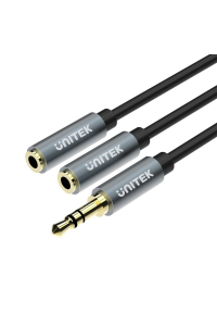 Obrázok pre UNITEK Y-C956ABK audio kabel 0,2 m 3.5mm 2 x 3.5mm Černá, Šedá