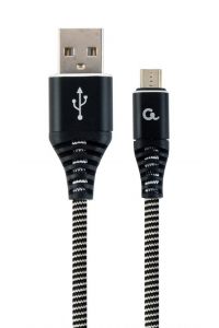 Obrázok pre Cablexpert CC-USB2B-AMMBM-2M-BW USB kabel USB 2.0 USB A Micro-USB B Černá