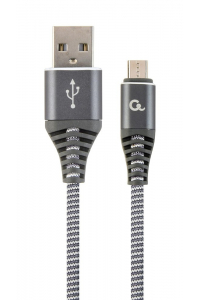 Obrázok pre Gembird CC-USB2B-AMMBM-1M-WB2 USB kabel USB 2.0 Micro-USB B USB A Šedá, Bílá